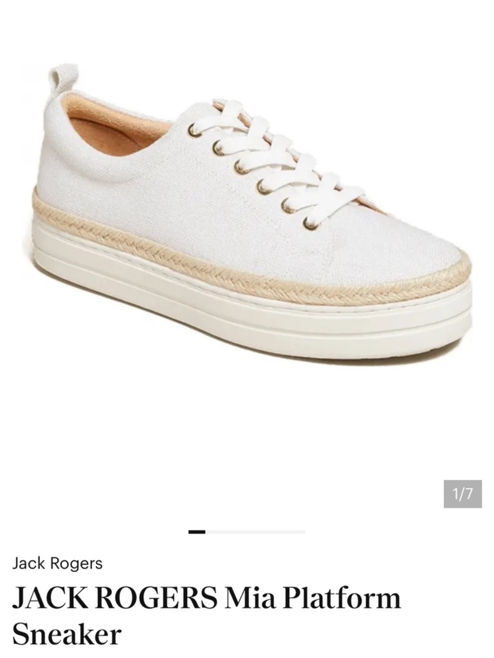 Jack Rogers Cream White Mia Espadrille Platform Sneaker